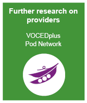 Further research on providers at VOCEDplus Pod Network