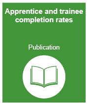a green box with text Australian and trainee completion rates publication.