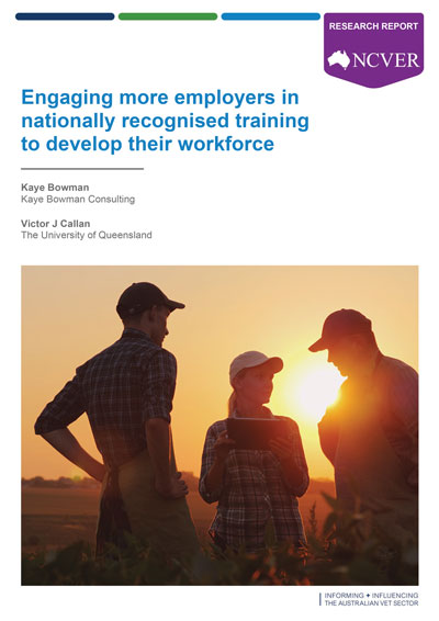 Publication cover of Engaging more employers in nationally recognised training