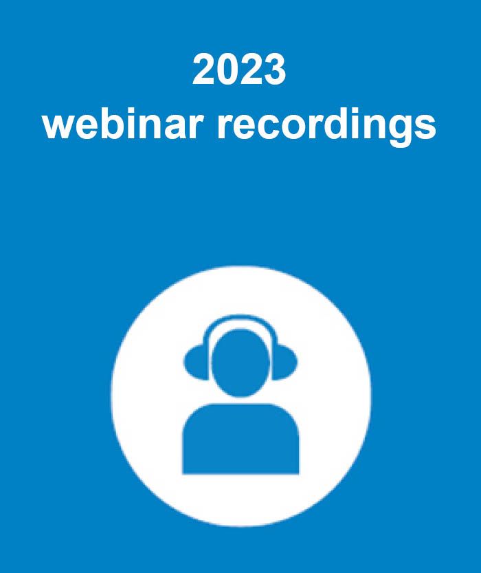 link provided to webinar recordings in 2023